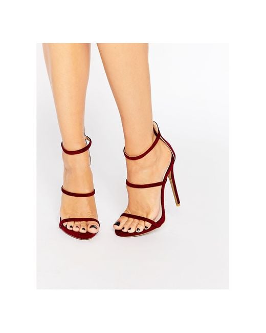 Burgundy top caged heels